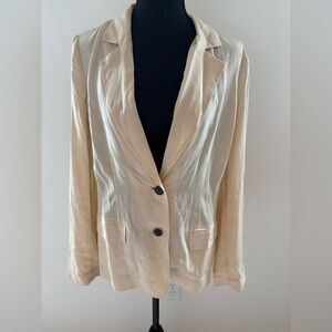 Body by Victoria V-Neck Blazer in Cream - Size 4